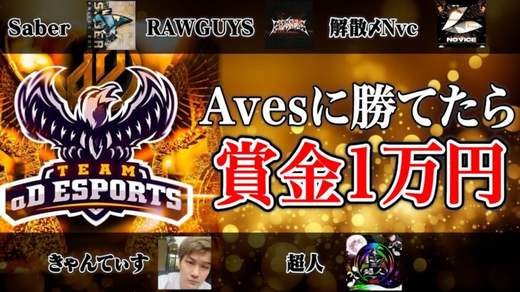 【強者揃い】Avesに勝てたら1万円！RAWGUYS・戦国×モブ吉など5チームと激熱の5vs5【荒野行動】