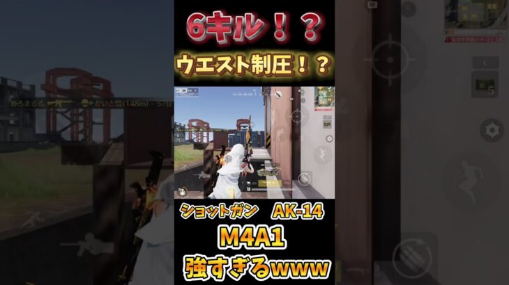 【荒野行動】ウエスト制圧！？6キル！？　ショットガン、AK-14、M4A1が強すぎるw 敵を全滅w🤣  #shorts  #funny Conquer your waist! ? 6 kills! ?