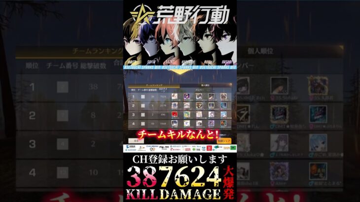 【荒野行動】 キルログが止まらない1試合38キル7624ダメージ #shorts #short