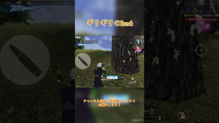 ギリギリの1vs4 #Shorts #荒野行動 #キル集 #近距離