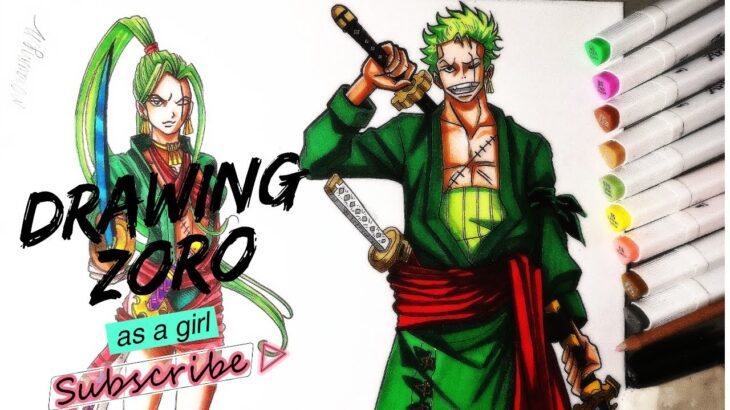 Drawing Zoro as a Girl | Gender Swap | One Piece ワンピース