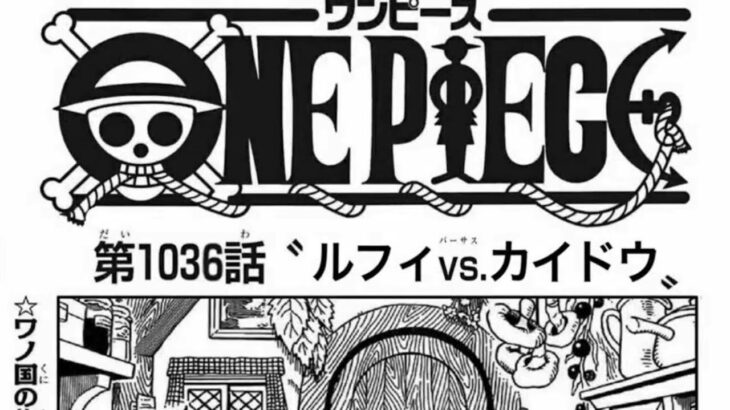 ワンピース 1036話 日本語 ネタバレ100% カイドウvsルフィー – One Piece Raw Chapter 1035 Full JP(ワンピース1035日本語フル 確定 最新話 考察