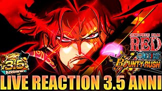EX FILM RED: SHANKS REVEAL?? ONE PIECE BOUNTY RUSH 3.5 ANNIVERSARY LIVE BROADCAST REACTION |OPBR
