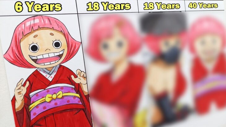 Drawing Otoko at 6, 18, and 40 Years Old | One Piece | ワンピース