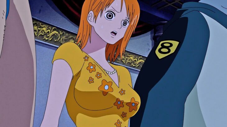 ナミは、ルフィがオークションルームでロビンに恋をしているのを見てショックを受けました, Nami was shocked to see Luffy making love to Robin