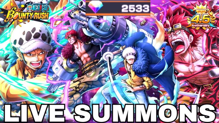 2500 GEMS NEW LAW AND KIDD SUMMONS ONE PIECE BOUNTY RUSH OPBR LIVESTREAM #106