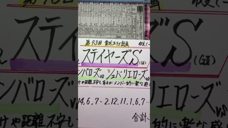 【競馬予想】中山11R ステイヤーズステークス🏇実績有る馬中心😃❣️