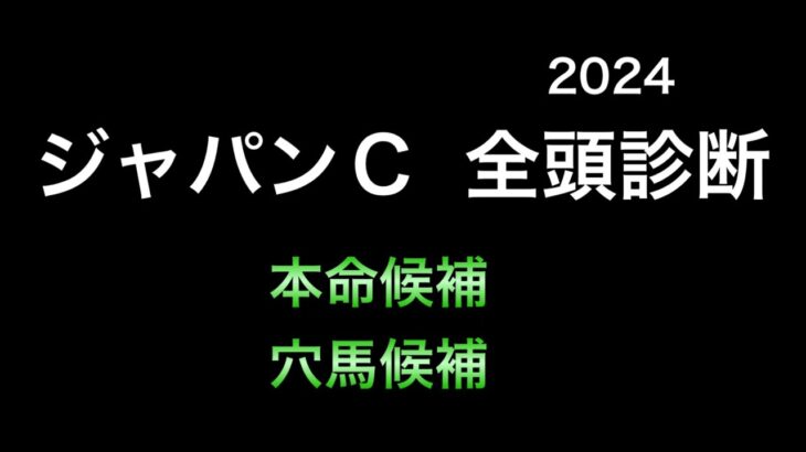 【競馬予想】　ジャパンカップ　2024  全頭診断　事前予想