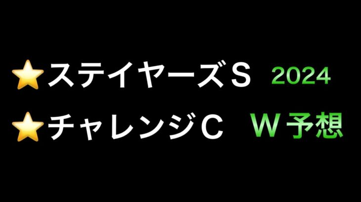 【競馬予想】　ステイヤーズステークス　チャレンジカップ　2024  予想