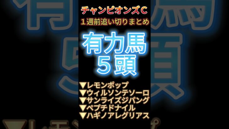 【チャンピオンズカップ 2024】　１週前追い切り #競馬予想 #shorts #競馬チャンピオンズカップ #レモンポップ