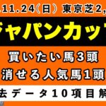 【ジャパンカップ2024】過去データ10項目解析!!買いたい馬3頭と消せる人気馬1頭について(競馬予想)