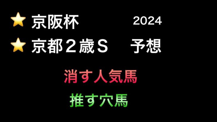 【競馬予想】　京阪杯　京都2歳ステークス　2024  予想