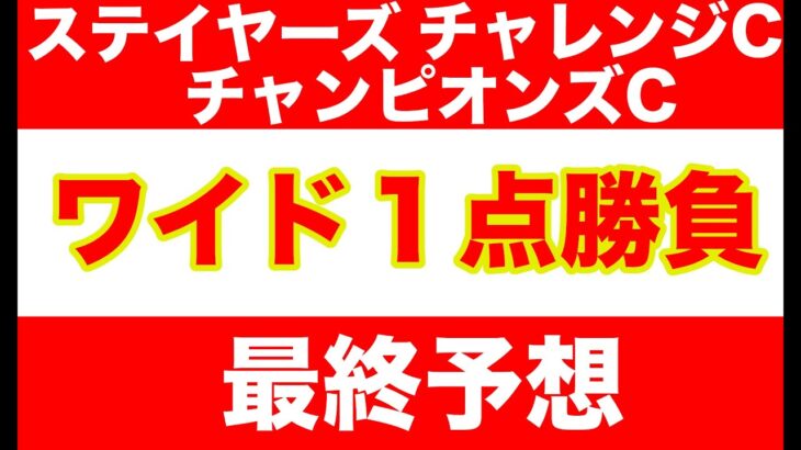 【競馬予想】２０２４　チャンピオンズC　ステイヤーズS　チャレンジC　 最終予想