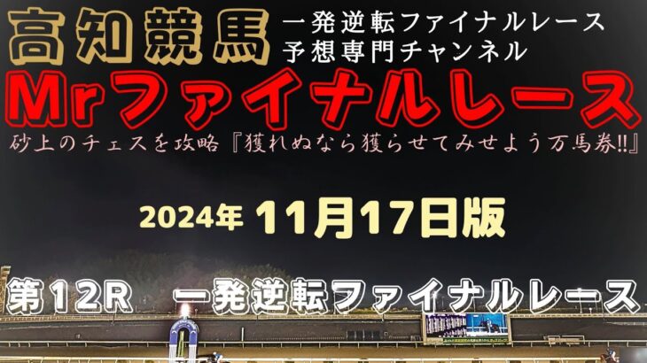 『初ファイナルは魅力だが…元OPEN馬の一発が見たいなって！』Mrファイナルレースの高知競馬予想20241117版