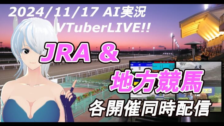 ［#VTuber]JRA&地方競馬 予想ライブ AI実況　20241117☆南部駒賞☆徽軫（ことじ）賞☆(帯広競馬　高知競馬　佐賀競馬)