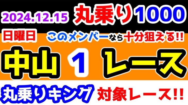 【ひとり丸乗り1000】 2024.12.15 中山1R 2歳未勝利 　このメンバーなら十分戦える😤 【1000円の買い目で馬券対決😤 #97 】