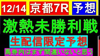 【生配信限定予想】12月14日 京都7レース 未勝利戦予想【クドーエル厳選平場予想/中山7R】