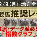 12/9(月) 地方競馬全場から推奨レースを紹介【地方競馬 指数グラフ・予想・攻略】水沢競馬、川崎競馬