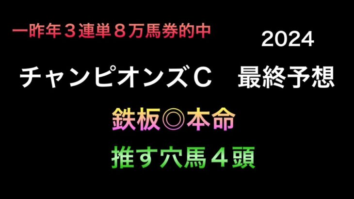 【競馬予想】　チャンピオンズカップ　2024  最終予想