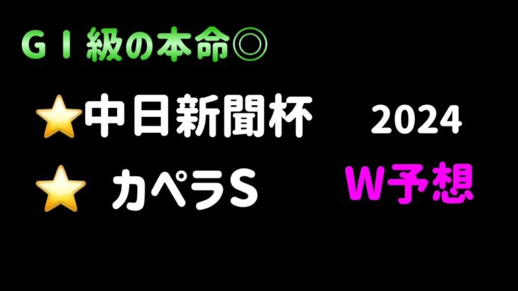 【競馬予想】　カペラステークス　中日新聞杯　2024  予想