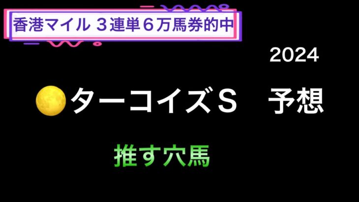 【競馬予想】　ターコイズステークス　2024  予想