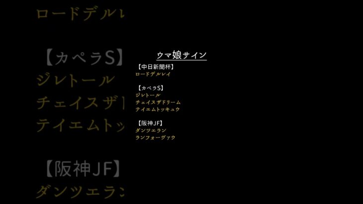 ウマ娘サイン競馬予想：2024 【中日新聞杯】【カペラS】【阪神JF】【香港ヴァーズ】【香港スプリント】【香港マイル】【香港カップ】