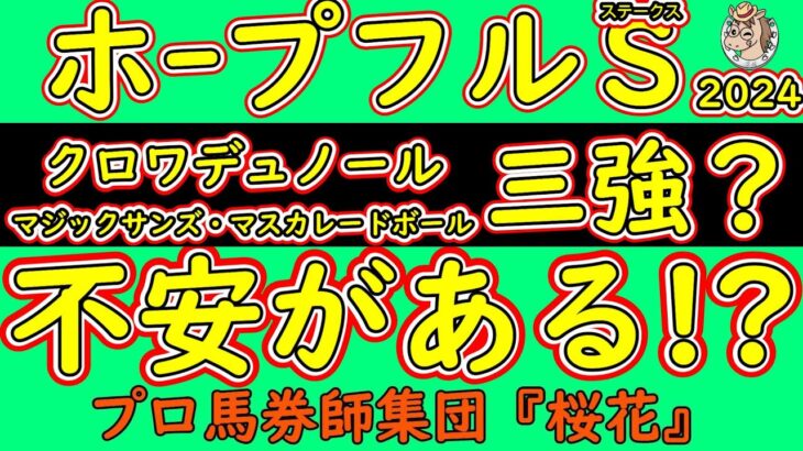 ホープフルステークス2024人気馬の不安材料！3頭の無敗馬同士の一戦でクロワデュノールとマジックサンズとマスカレードボールは中山内回り二千において不安があるか検証する！