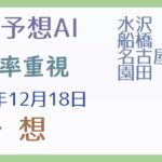 【競馬予想AI】2024年12月18日の予想【回収率重視】