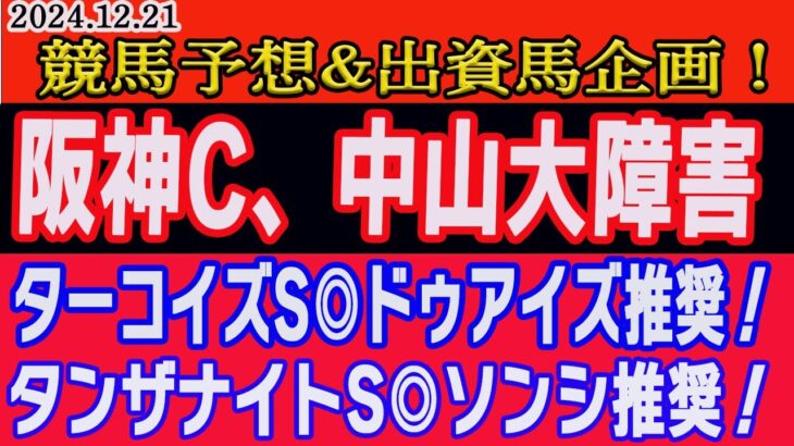 【 阪神カップ、中山大障害S2024 予想 】土曜日の競馬予想、出資馬企画！先週、ターコイズS◎ドゥアイズ、ディセンバーS◎エコロヴァルツ、タンザナイトS◎ソンシ推奨！明日、勝つのは馬だ！