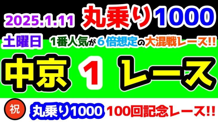 【ひとり丸乗り1000】 2025.1.11  中京1R 3歳未勝利　㊗100回記念レース🎊　1番人気が6倍想定の大混戦レース😵 【1000円の買い目で馬券対決😤 #100 】