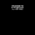 【シンザン記念】1月13日競馬予想【ニューイヤーS】