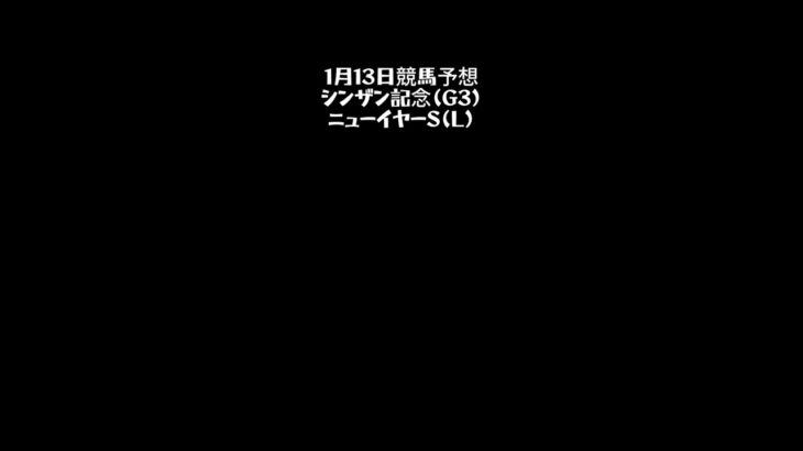 【シンザン記念】1月13日競馬予想【ニューイヤーS】