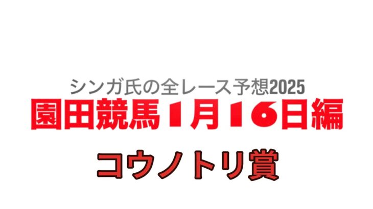 1月16日園田競馬【全レース予想】2025コウノトリ賞