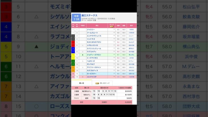 中京競馬場 メインレース 遠江ステークス を予想します #競馬 #予想 #競馬予想 #買い目 #中京11r #中京競馬 #中京競馬場 #jra #遠江ステークス #メインレース #川田将雅