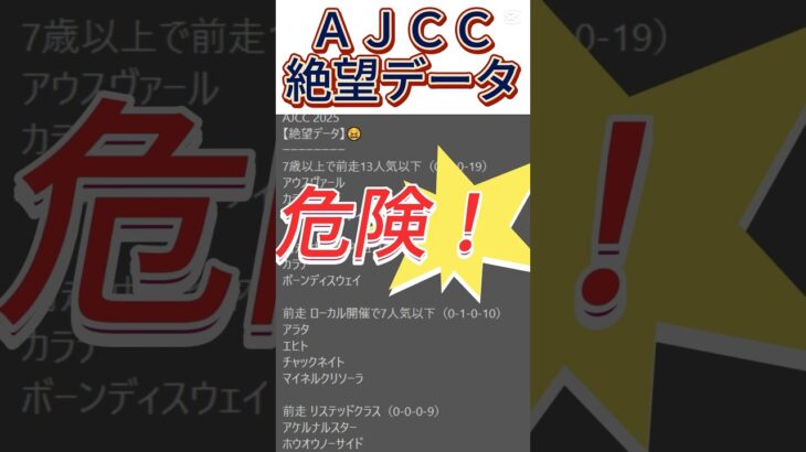 【ＡＪＣＣ】 2025　これは危険！【絶望データ】 001 #競馬予想 #shorts #ＡＪＣＣ