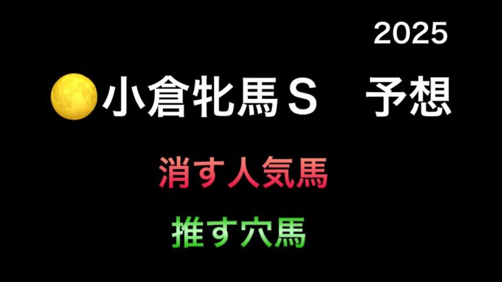 【競馬予想】　小倉牝馬ステークス　2025  予想