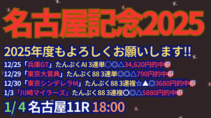 名古屋記念2025予想【名古屋競馬】全頭診断＋調教診断＋買い目