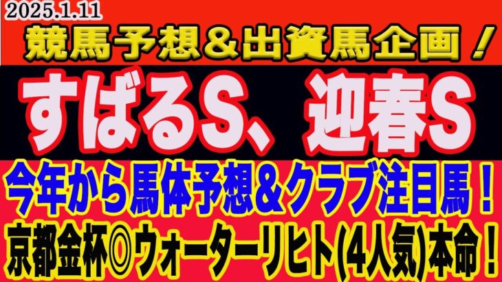 【 土曜日の競馬予想、出資馬企画、一口クラブ注目馬！】迎春ステークス、すばるステークス2025予想！勝ち馬はこの馬だ！