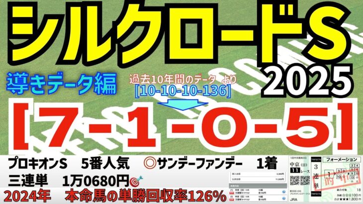 【シルクロードステークス2025】　導きデータ編　過去10年間のデータから導かれた馬とは！【データ傾向】【競馬予想】