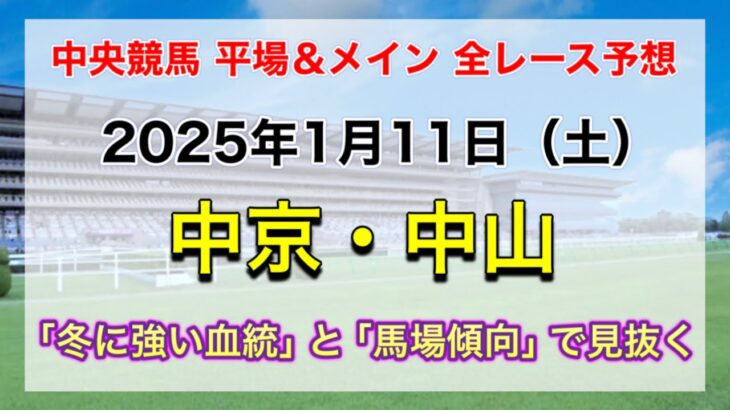 【競馬全レース予想】【中京・中山】2025年1月11日の平場＆メインの全レースを予想！