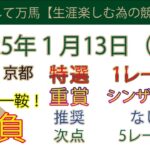 2025年1月13日競馬予想＃競馬＃競馬予想＃平場予想＃重賞予想＃シンザン記念