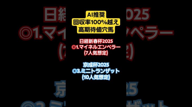 【AI予想】日経新春杯 & 京成杯2025　#ai競馬予想 #競馬予想 #win5 #shorts #日経新春杯 #京成杯