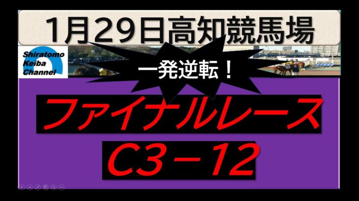 【競馬予想】ファイナルレースC３－１２！～２０２５年１月２９日 高知競馬場 ：１－４３