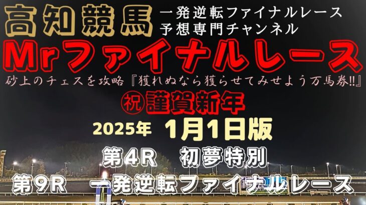 『今回はメイショウウズマサが借りを返す番だ！』Mrファイナルレースの高知競馬予想20250101版