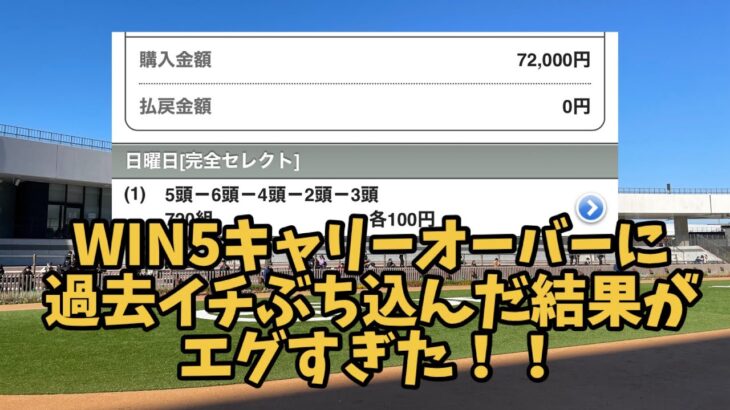 【競馬】WIN5キャリーオーバーしたので過去イチぶち込んだ結果がエグすぎた！！