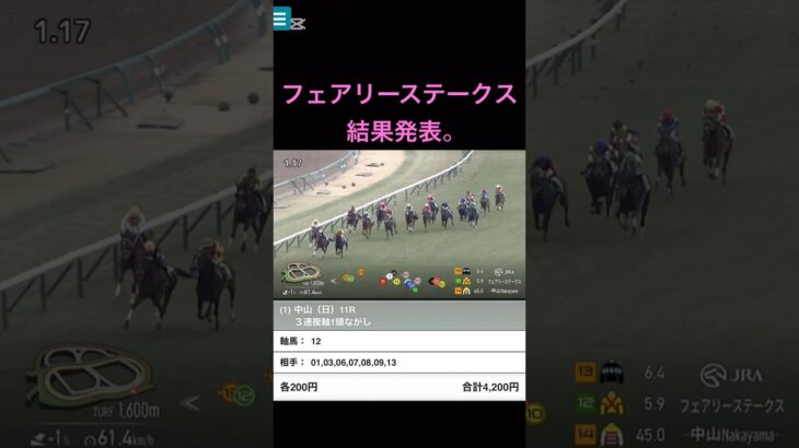 競馬の部屋フェアリーステークス結果発表！ #競馬 #競馬予想動画 #競馬予想 #shorts