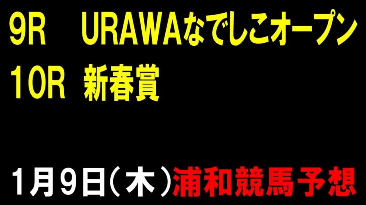 ＵＲＡＷＡなでしこオープン・新春賞【浦和競馬１月９日（木）予想】