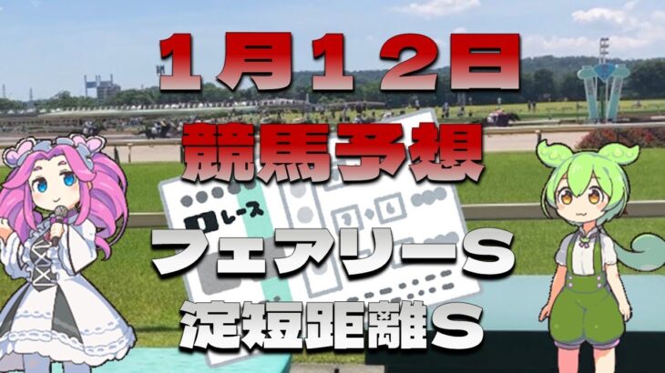 【競馬予想】１月１２日中央競馬メインレース予想（フェアリーステークス・淀短距離ステークス）