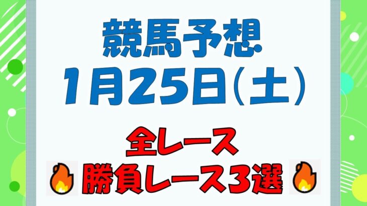 【競馬予想】１月２５日（土）全レース予想／厳選３レース(平場予想・重賞予想)