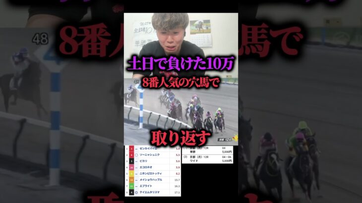 【競馬】土日で負けた10万を取り返すために8番人気勝負www#競馬#競馬勝負#穴馬